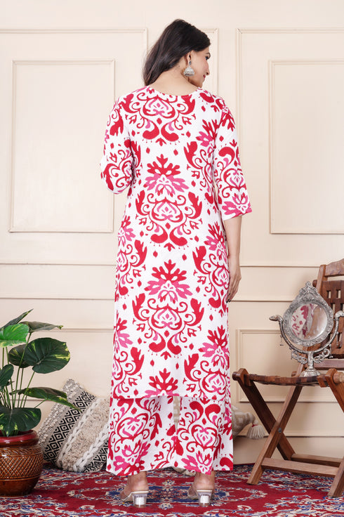 Designer Pink Floral Coord Set